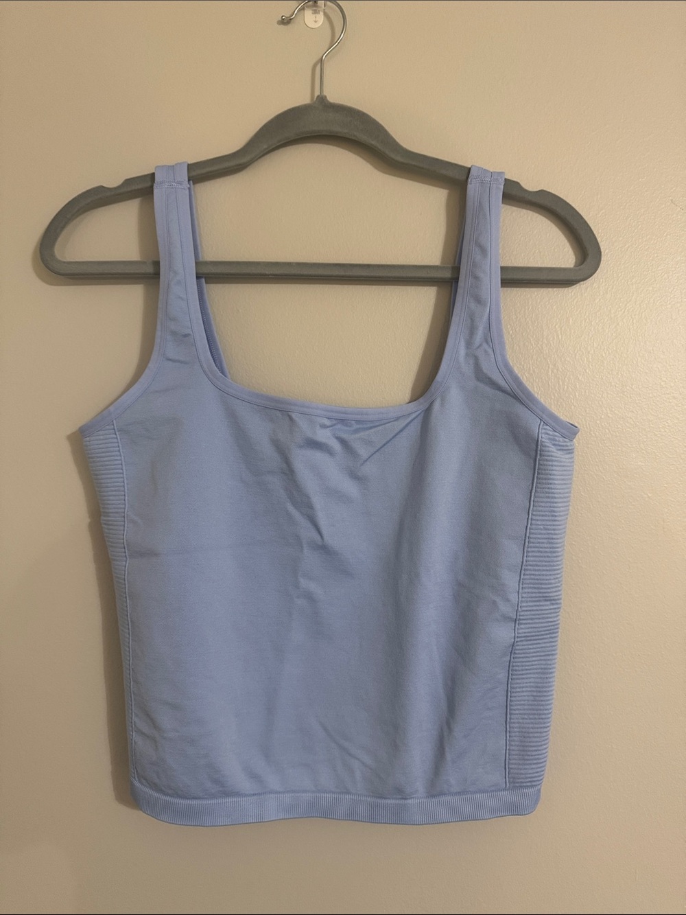 aerie Light Blue Ribbed Side Tank Top